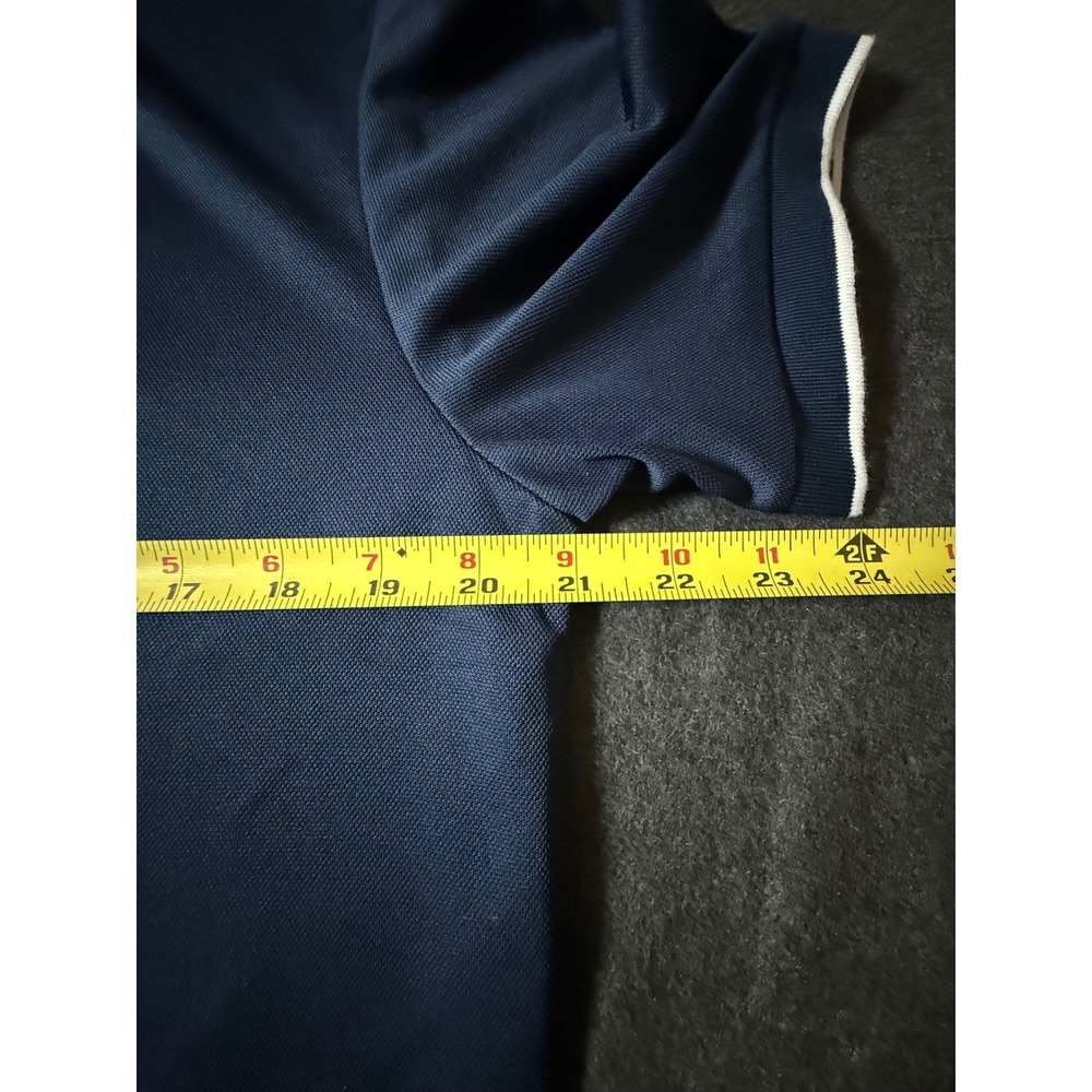 SHEIN Mens Short Sleeve Polo Shirt Navy Blue Athletic Pique Top Size Medium - Picture 6 of 7